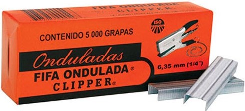 Grapa Ondulada Pilot® ¼" 6.35mm c/5000 Fifa® CLIPPER Caja 767982000298