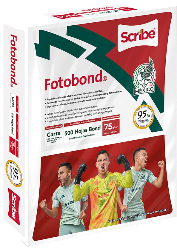 Bond Fotobond pack c/500 37kg Blanco 95% Carta 75g Scribe® 5277 Resma 7502233377537 01