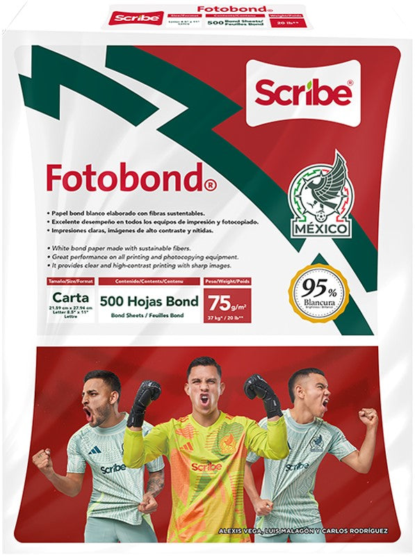 Bond Fotobond pack c/500 37kg Blanco 95% Carta 75g Scribe® 5277 Resma 7502233377537 02