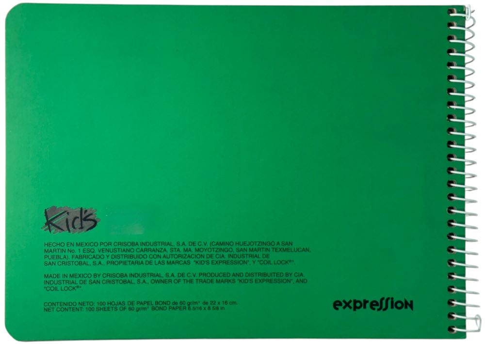 Cuaderno f/ItalianaEspira Kid's Espiral Expression 100 hojas Doble Raya Scribe® 72225 [Pieza] 751459722257 4