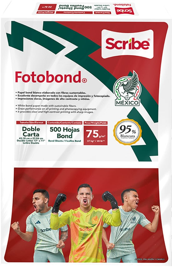 Bond Fotobond pack c/500 75g 37kg Blanco 95% DobleCarta Scribe® 5315 Resma 7502233377575 02