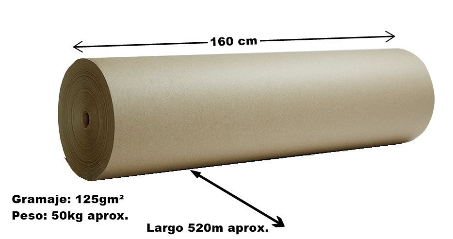 Rollo Papel Envoltura Popular 50kg 520m Aprox. 125g 160cm Beroky® 3115 Rollo 01