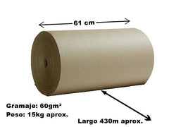 Rollo Papel Envoltura Popular 15kg 430m Aprox. 60g 61cm Beroky® 3106 Rollo 01