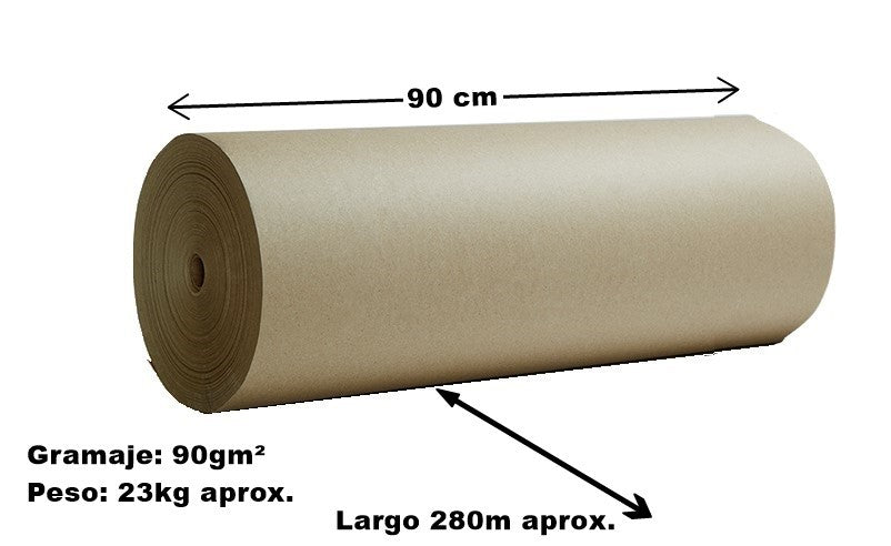 Rollo Papel Envoltura Popular 23kg 280m Aprox. 90g 90cm Beroky® 3204 Rollo 01