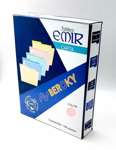 Fólder Emir c/100 Rosa pastel Carta Beroky® Caja 01