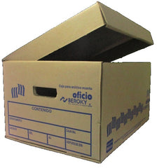 Caja Archivo de Cartón Tapa Integrada Kraft Oficio Beroky® [Pieza] 2