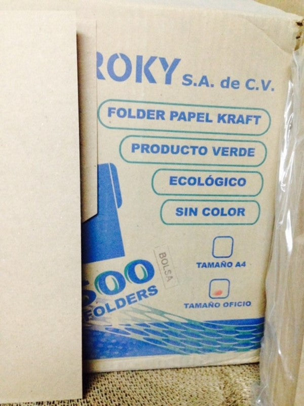 Fólder Ecológico c/100 Kraft Ecológico Oficio Beroky® Bolsa 01