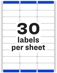 Etiqueta p/Impresora Ink-Jet c/750 30 × Hoja 25hjs TransparenteMat 1×2-5/8" Avery® 8160 [Sobre] 72782681609 2