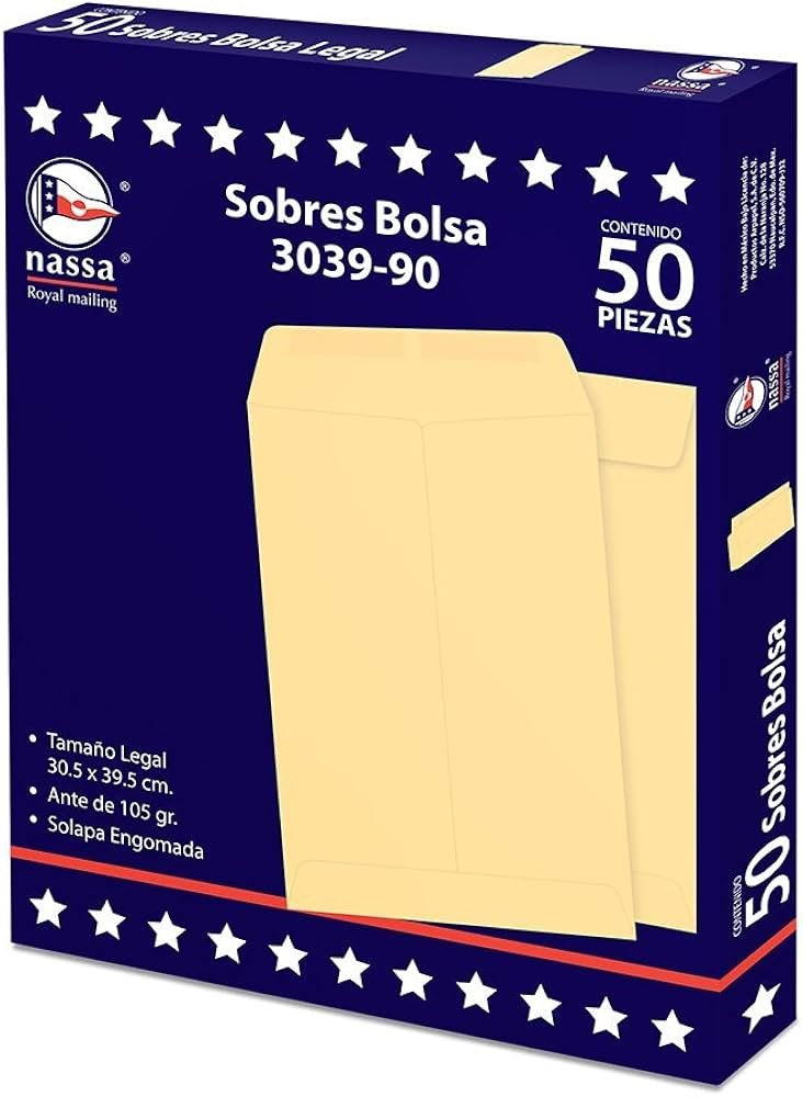 Sobre Bolsa 3039-90 caja c/50 80kg Ante 30.5×39.5 Nassa® IA0301 7501523723603