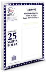 Sobre Bolsa 4050-90 Radiografía c/25 60kg Blanco Bond 40×50cm Nassa® IA0132 [Paquete] 7501523719125