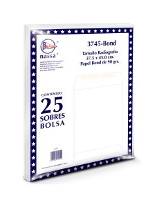 Sobre Bolsa 3745-60 Laboratorio 60kg Blanco Bond 37×45 Nassa® IA0131 Sobre 7501523719118