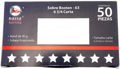 Sobre Boston caja c/50 63kg Blanco Bond Carta 6¾ Nassa® HA0206 7501523723696 2