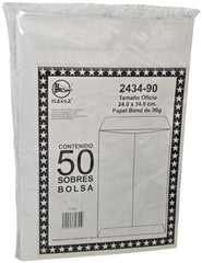 Sobre Bolsa 2434-60 paquete c/50 90g Blanco Ostión 24×34cm Nassa® IA0296 7501523723559