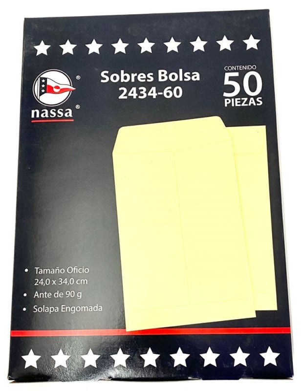 Sobre Bolsa 2434-60 caja c/50 60kg Ante 24×34cm Nassa® IA0297 7501523723566 Imagen principal del producto