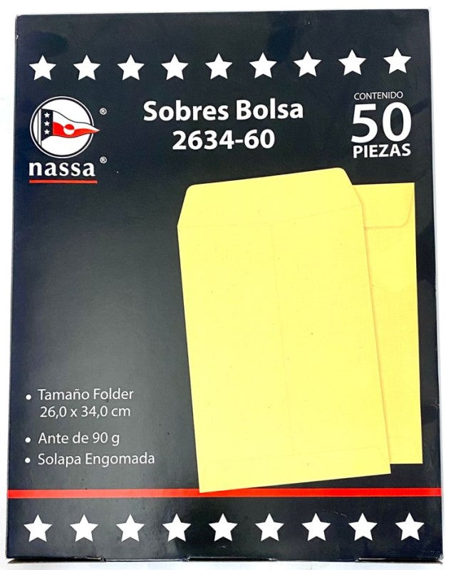 Sobre Bolsa 2634-60 paquete c/50 60kg Ante 26×34 Nassa® IA0299 7501523723580