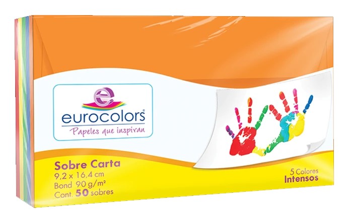 Sobre Eurocolors Carta pack c/50 C Colores (10) 9.2×16.4cm eurocolors HA0220 Paquete 7501454601124 0