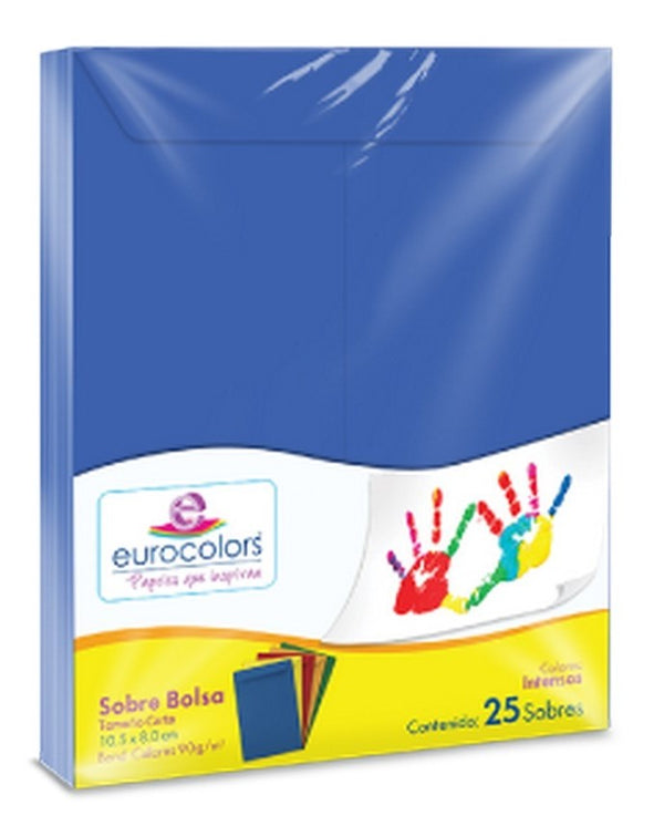 Sobre Eurocolors Bolsa Carta pack c/25 B Azul 23×30.5cm eurocolors IA324 Paquete 7501454601254 01