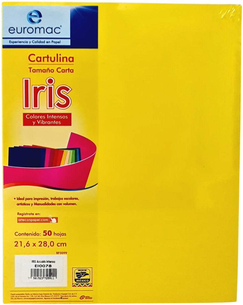 Cartulina EuroIris Arcoíris Intensos c/50 Colores (5) Carta euromac® EI0078 [Paquete] 7501523725911 2