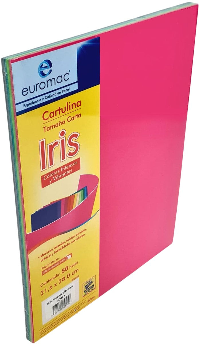 Cartulina EuroIris Arcoíris Vibrantes c/50 Colores (5) Carta euromac® EI0079 [Paquete] 7501523725928