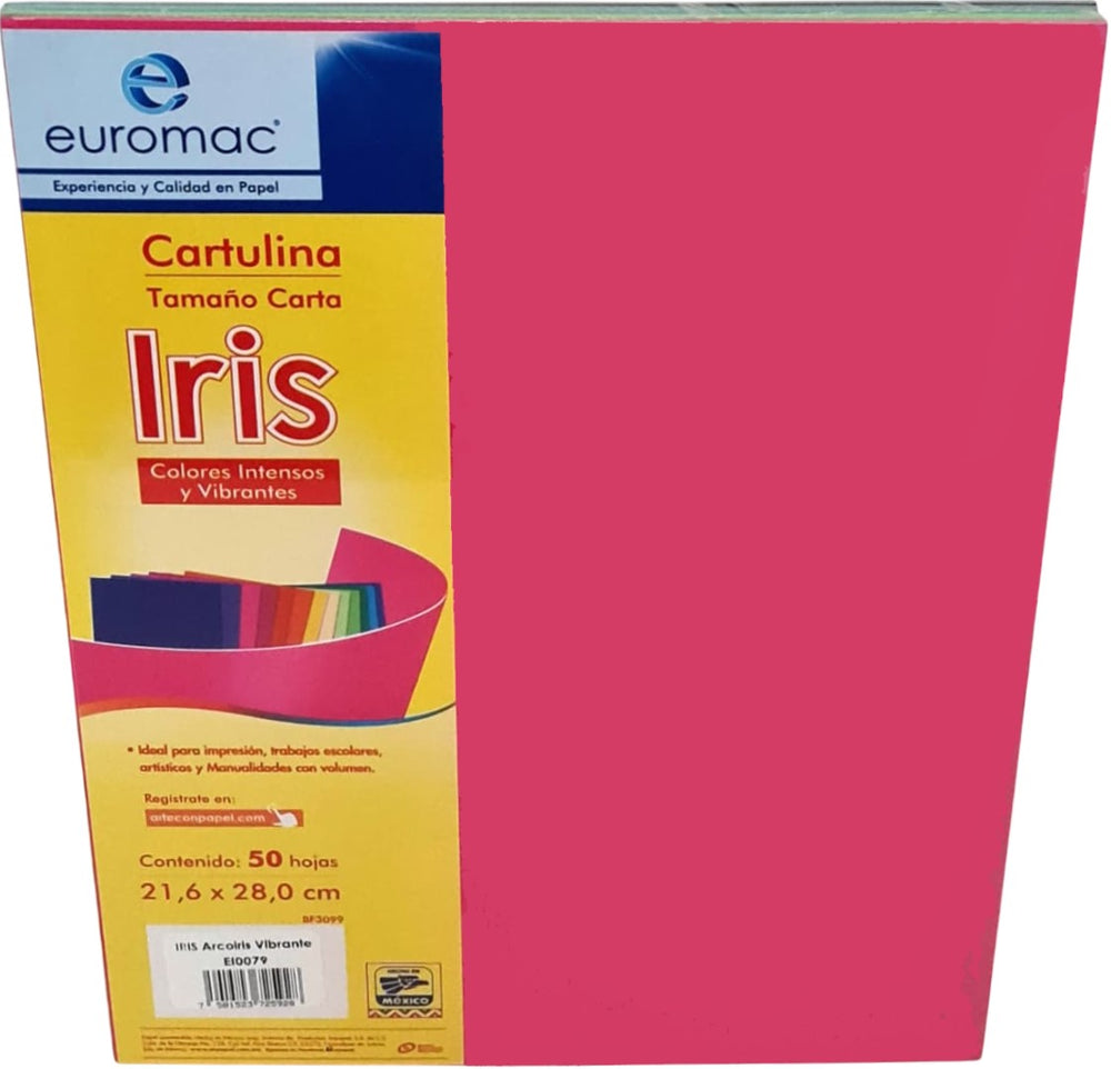 Cartulina EuroIris Arcoíris Vibrantes c/50 Colores (5) Carta euromac® EI0079 [Paquete] 7501523725928 3