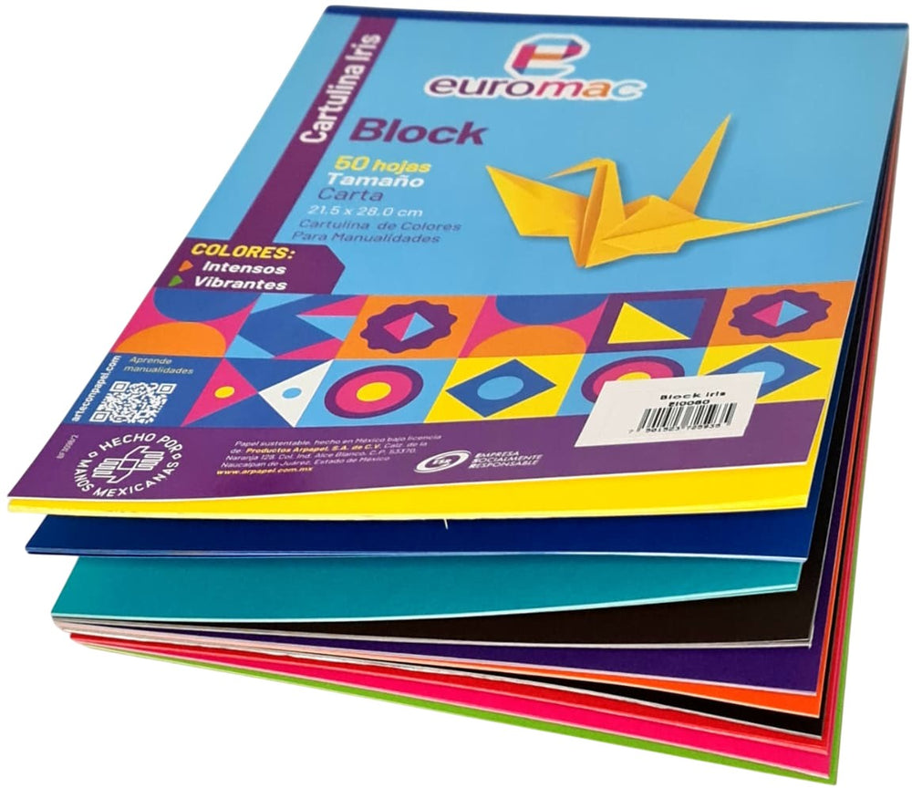 Cartulina Euroiris Block c/50 hojas Colores (10) Carta euromac® EI0080 [Bloque] 7501523725935 3