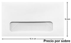 Sobre c/Ventana Celo-Boston 63kg Blanco Bond Carta 6¾ Nassa® HA0081 [Sobre] 7501523711327