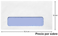 Sobre c/Ventana Celo-Flandes fondo impres 63kg Blanco Bond Carta 6¾ Nassa® [Sobre]