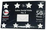 Sobre tarjeta de Visita #2 c/50 Blanco Bond 6.1×9.5cm Nassa® HA0058 Paquete 7501523713024 2