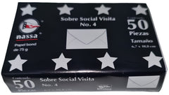 Sobre tarjeta de Visita #4 c/50 Blanco Bond 6.7×10.8cm Nassa® HA0060 [Paquete] 7501523713048 4