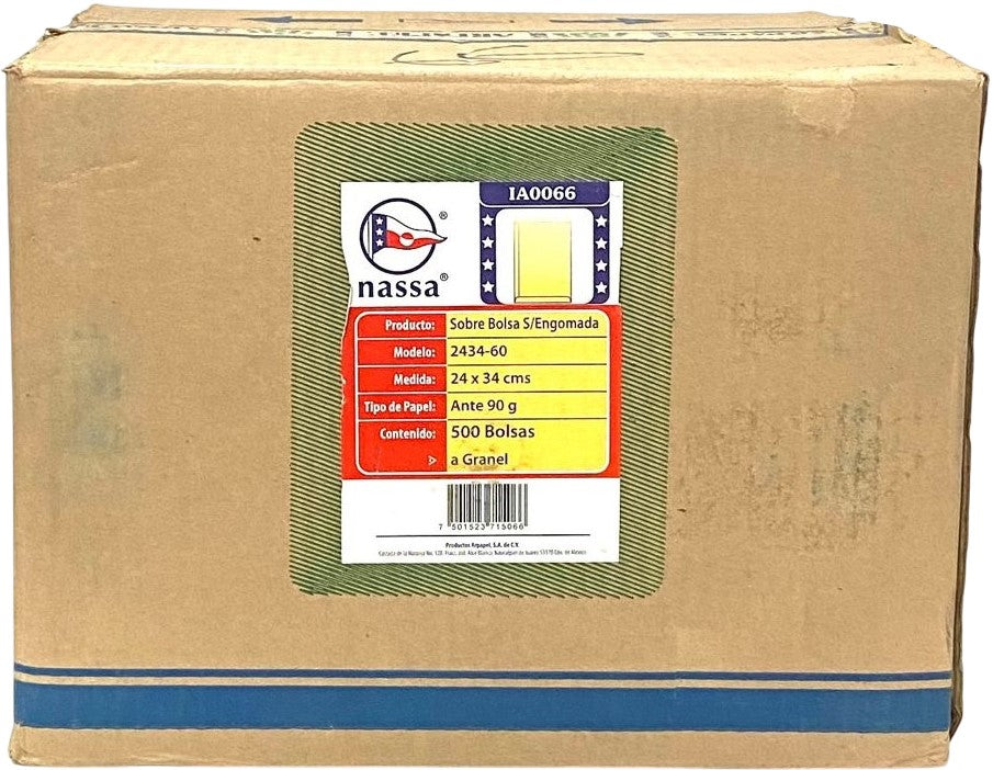 Sobre Bolsa 2434-60 Oficio 60kg Ante 24×34cm Nassa® IA0066 [Sobre] 7501523715066