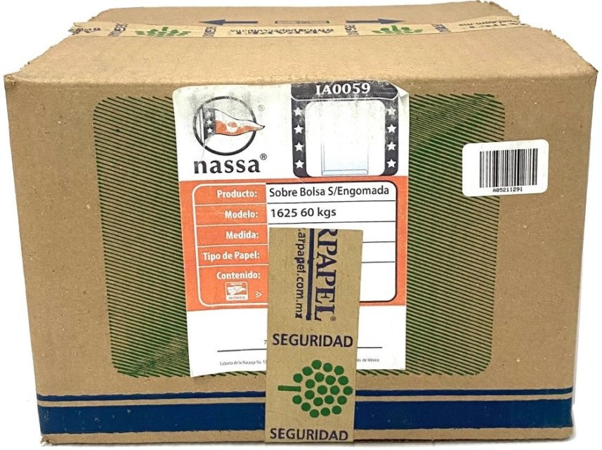 Sobre Bolsa 1625-60 Esquela 60kg Blanco Bond 16.5×25cm Nassa® IA0059 [Sobre] 7501523715240