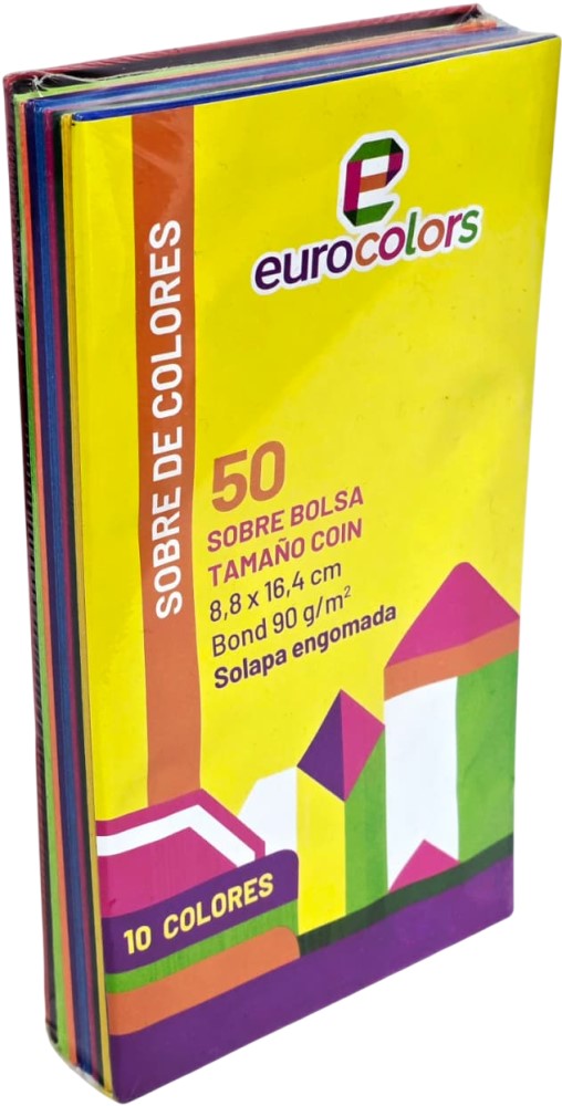 Sobre Eurocolors Coin Nº5 Pack c/50 Colores (10) 8.8×16.4cm eurocolors IM0190 [Paquete] 7501454604798 Imagen principal del producto