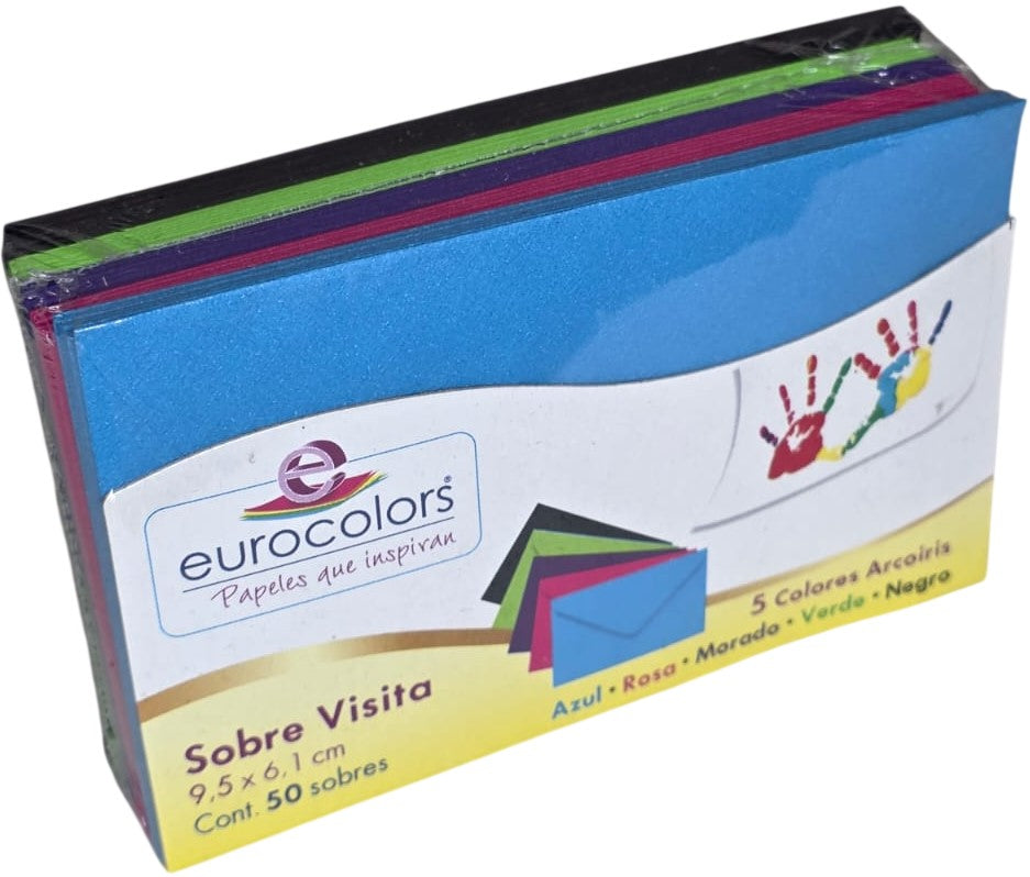Sobre Eurocolors Visita Arcoíris pack c/50 V Colores (5) 9.5×6.1cm eurocolors HA0279 [Paquete] 7501454603302 Imagen principal del producto