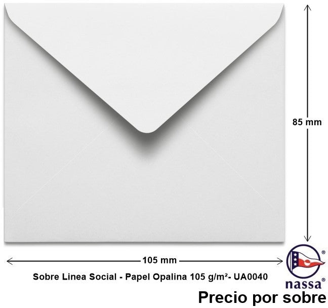 Sobre Linea Social Opalina Blanco 85×105mm Nassa® UA0040 [Sobre] 7501523713253