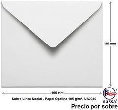 Sobre Linea Social Opalina Blanco 85×105mm Nassa® UA0040 [Sobre] 7501523713253