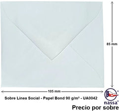 Sobre Linea Social Bond Blanco 85×105mm Nassa® UA0042 [Sobre] 7501523713079