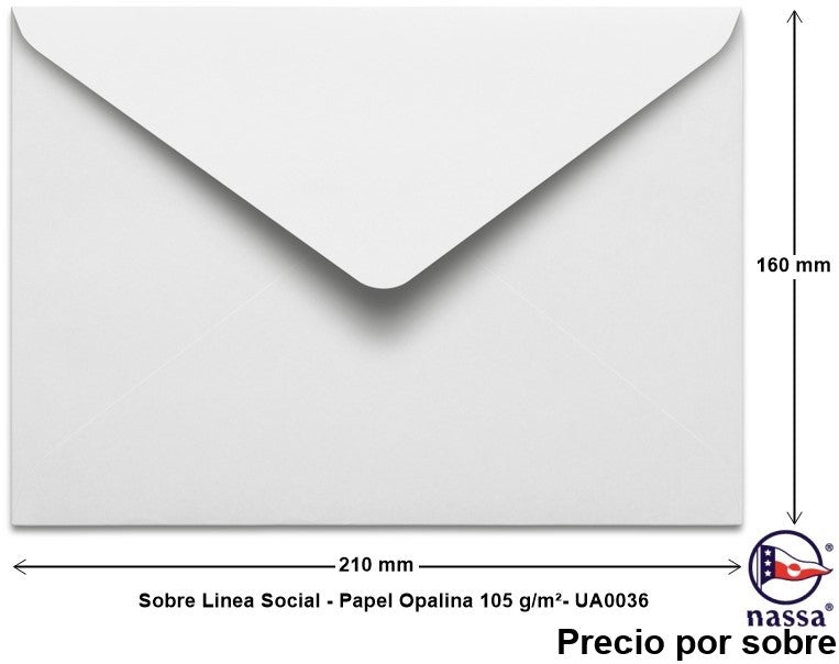 Sobre Linea Social Opalina Blanco 160×210mm Nassa® UA0036 [Sobre] 7501523713314