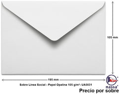 Sobre Linea Social Opalina Blanco 105×195mm Nassa® UA0031 [Sobre] 7501523713277