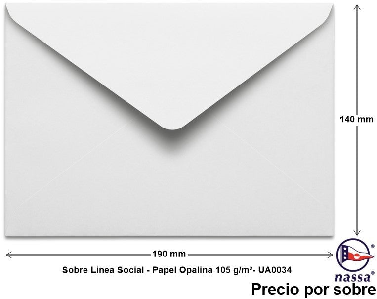 Sobre Linea Social Opalina Blanco 140×190mm Nassa® UA0034 [Sobre] 7501523713307 Imagen principal del producto