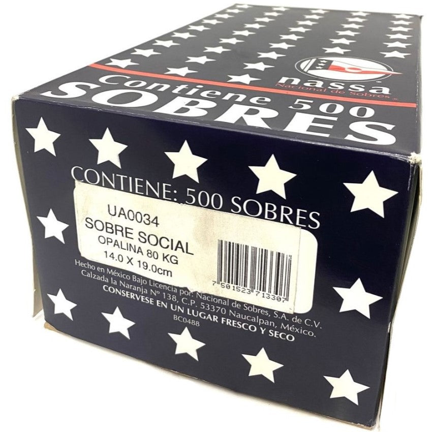 Sobre Linea Social Opalina Blanco 140×190mm Nassa® UA0034 [Sobre] 7501523713307 2