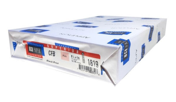 Papel Autocopiante C.F.B. paquete c/500 Rosa pastel Oficio 75g NCR® Resma 750453438607