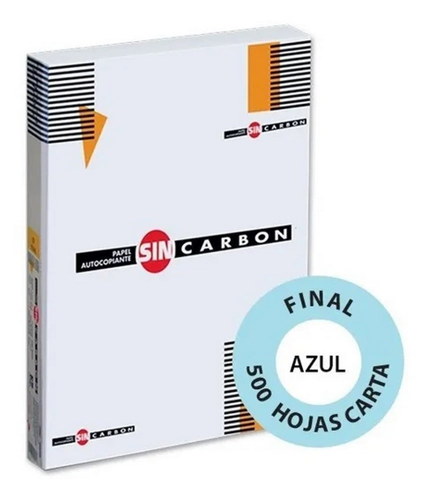 Papel Autocopiante C.F. paquete c/500 Azul pastel Carta 75g Sin Carbón® Resma 7502237372187 01