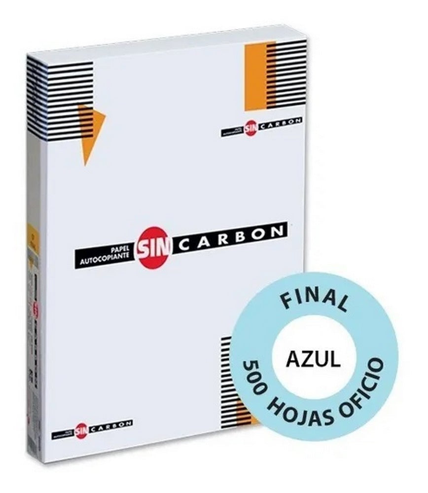 Papel Autocopiante C.F. paquete c/500 Azul pastel Oficio 75g Sin Carbón® Resma 01