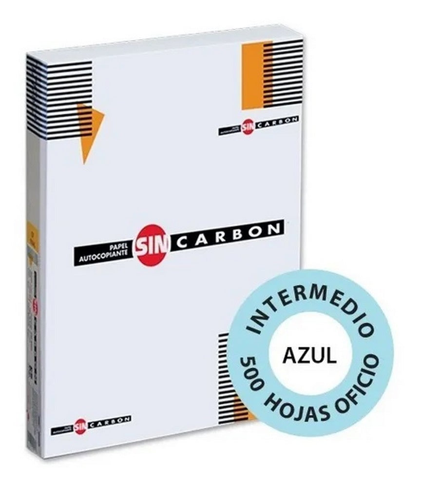 Papel Autocopiante C.F.B. paquete c/500 Azul pastel Oficio 75g Sin Carbón® Resma 701664400990 01