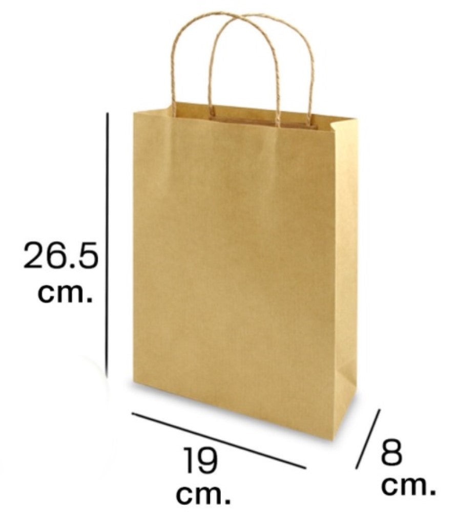 Bolsa p/Regalo Kraft con Asa Mediana Lisa 19×26½+8cm Caltom® 15D40 Bolsa 7501064303012 01