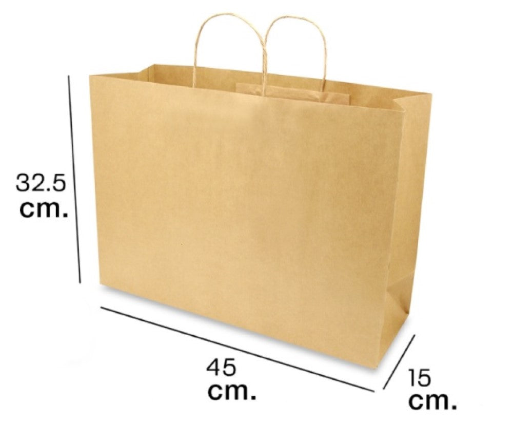Bolsa p/Regalo Kraft con Asa Boutique Jumbo Lisa 45×32½+15 Caltom® 21D15-B21 Bolsa 7501064300219 01