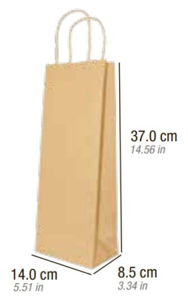 Bolsa p/Regalo Kraft con Asa Botellera Lisa 14×37+8½ Caltom® 8D30-B8 Bolsa 7501064303517 01