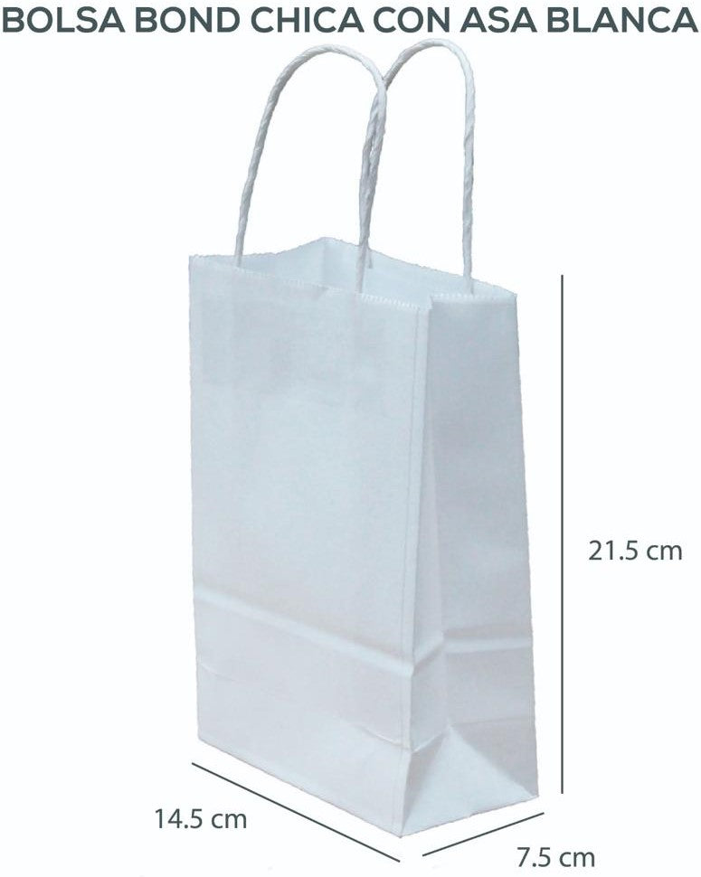 Bolsa p/Regalo Bond con Asa Chica Blanco 14½x21½+8 Caltom® PD14BBLA Bolsa 7501064303982 01