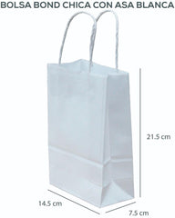 Bolsa p/Regalo Bond con Asa Chica Blanco 14½x21½+8 Caltom® PD14BBLA Bolsa 7501064303982 01