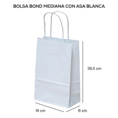Bolsa p/Regalo Bond con Asa Mediana Blanco 19×26½+8cm Caltom® PD15BBLA Bolsa 7501064303999 01